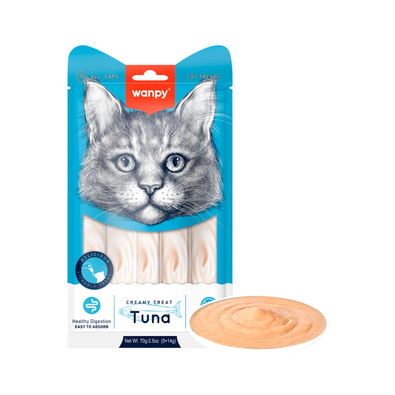 Wanpy Creamy Lickable Treat tun 70 g - cremet kattesnack